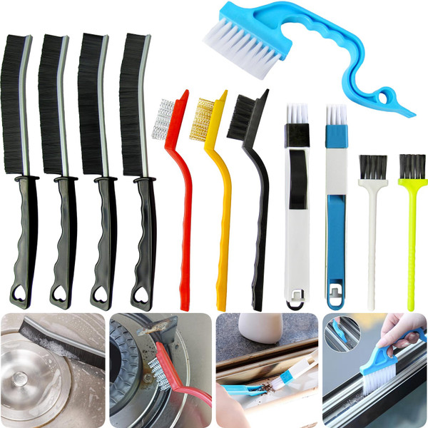 CRAFNEW 12Pcs Crevice Cleaning Brushes, Small Groove Gap Scrub Tools