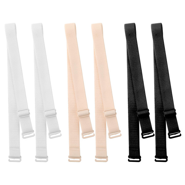 KALIONE 3 Pairs Bra Strap Replacement Women's Convertible Bra Straps, Adjustable Underwear Shoulder Strap, Bra Shoulder Straps Removable Multi Color Women Bra Straps(18mm Width)