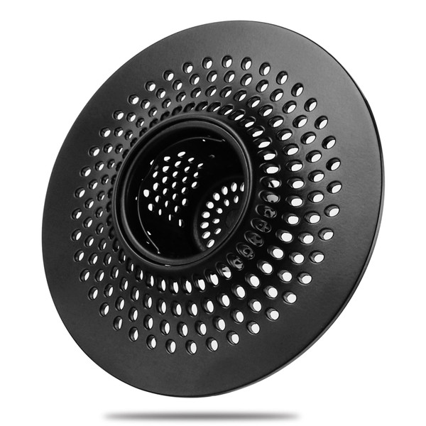 MFTEK Drain Hair Catcher Tub Drain Protector, Stainless Steel Bathtub Shower Drain Hair Stopper Strainer Trap for Shower Bathroom Sink to Catch Hair (Black)