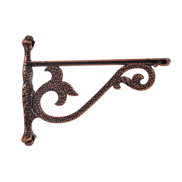 khtumeware 4 Pack Heavy Duty Hammered Antique Copper Shelf Brackets 10 Inch Wall Mounted Shelf Brackets Decorative Metal Wall Floating Rack Shelving Brackets