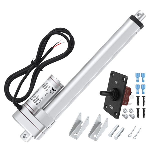 3000N/660lbs Linear Actuator 12V | 10 Inch Stroke, 5mm/s Speed | Waterproof Heavy Duty Electric Cylinder Actuator with Controller for Home, Outdoor, RV Automation