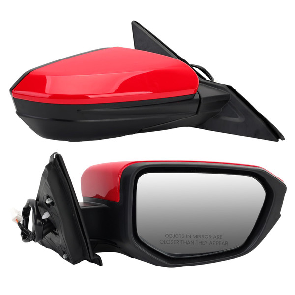 MOFOAP Passenger Side Mirror Compatible With 2016 2017 2018 2019 2020 2021 Honda Civic Coupe Sedan Hatchback,Mirror with Power Glass,Non-Heated,Manual Folding(Red)