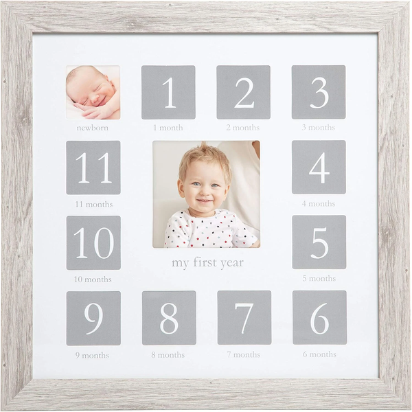 "Rustic First Year Baby Milestone Photo Frame Style: Rustic First Year Frame"