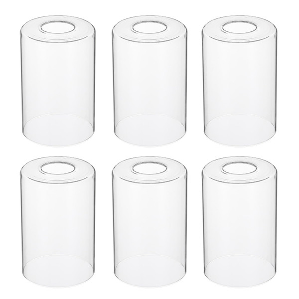 PATIKIL 6 x 4 Inch Clear Glass Shades Replacement, 6pcs Handmade Glass Lamp Shade Cylinder Lampshade Light Fixture with 1-5/8" Fitter for Chandelier Pendant Wall Sconces