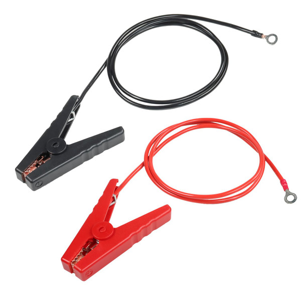 EDOBLUE Electric Fence Wire Connect,3 Ft Electric Fence Charger Solar Fence Charger Fence Lead Copper Wire with Alligator Clip (Black+Red)