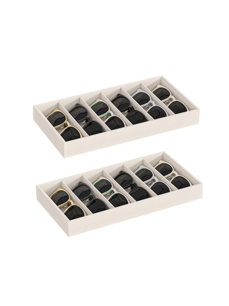 Ausalivan Sunglass Organizer Tray,Eyeglass Storage for Multiple Glasses,Jewelry and Sunglasses Drawer Organizer (Beige 2)