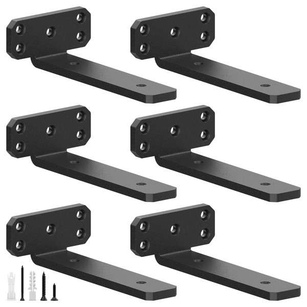 SKYSEN 4 Pack 10" Floating Shelf Bracket, Shelves Brackets, Wood Shelving Brackets Hardware - Heavy Duty - 4/6/8/10/12 inch - Real Hidden Bracket Design（tzj10-4）