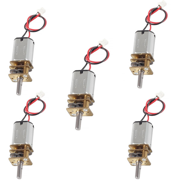 5PCS Mini N20 Gear Motor DC 3V-6V Mini Micro N20 Gear Motors Slow Speed Full Metal Motor for Car DIY for Robot (3V-6V)