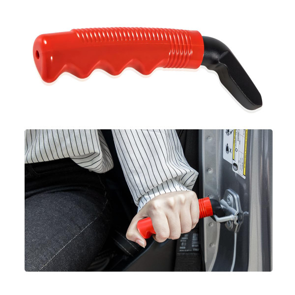 Wevdn Car Door Handle for Elderly, Portable Stable Vehicle Support Handle for Easy Sit to Stand Assistance, Multifunction Safety Car Door Latch Handle for Elderly and Handicapped (Red)