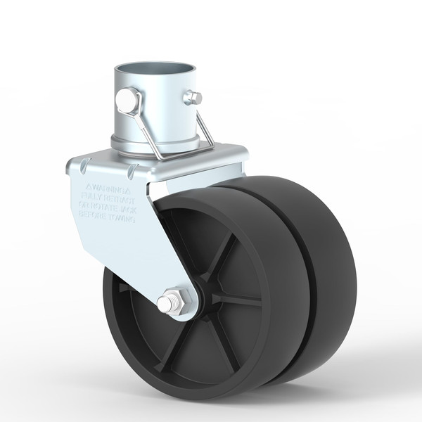 TOWKING 2000lbs Dual 6" Trailer Jack Swivel Caster, Wheel Replacement