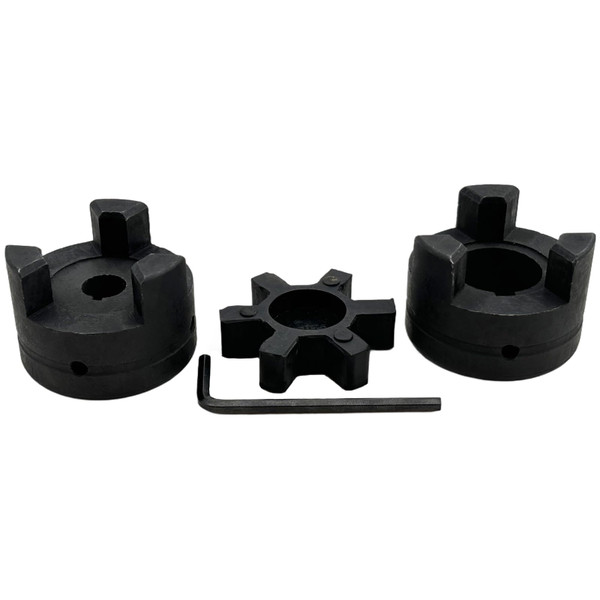 Saelno 7/16" to 7/8" L075 Flexible 3-Piece L-Jaw Coupling Coupler Set & Rubber Spider for Log Wood Splitter,Multi-Flex Couplings L075-7/16-7/8