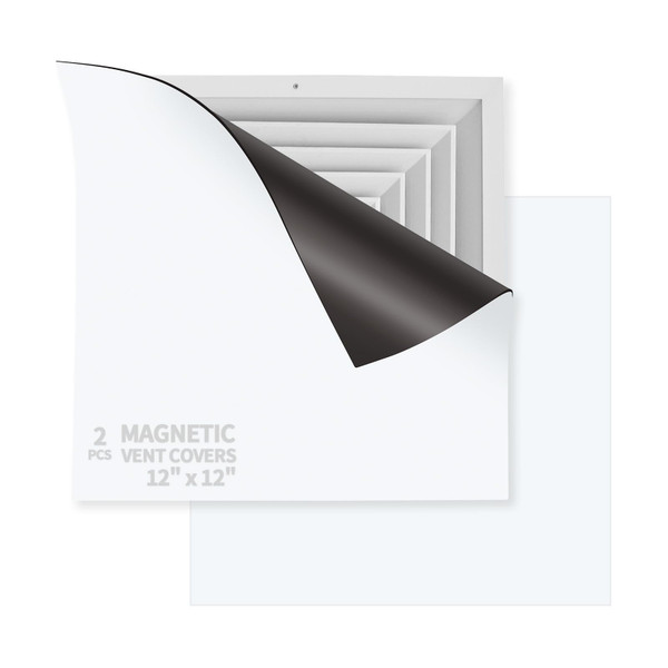 2 PCS Magnetic Vent Covers 12"X12" - Strong Magnetic Air Vent Covers for Ceiling/Wall/HVAC, White Square Vent Covers for Home & Rv (Fits Steel Vents)