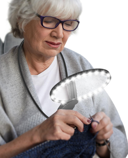 5X Hands-Free Magnifying Glass with Light for Close Work & Cross Stitch