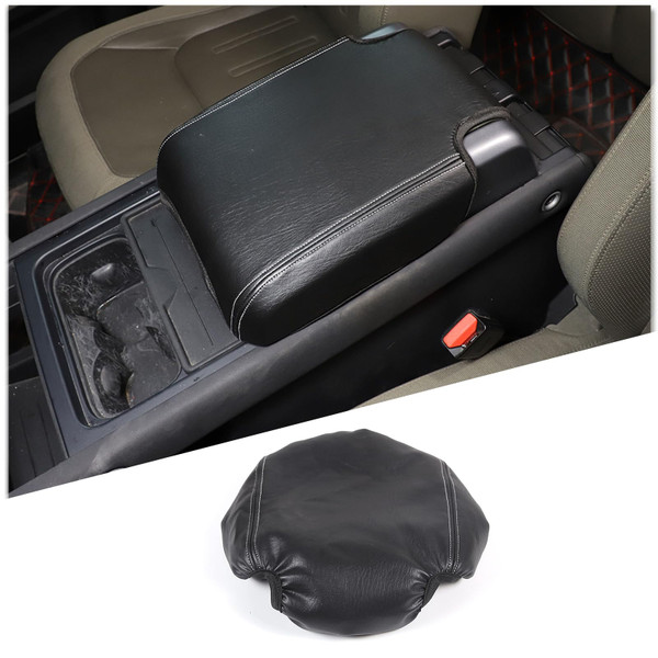 HAPPYHORSE Car Armrest Seat Box Cover Compatible with Land Rover Defender 90 110 130 2020-2025，Center Console Pad Waterproof Scratch Armrest Seat Box Cover Interior Accessories (Black Leather B)