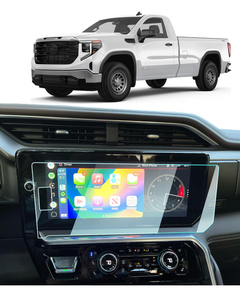 For 2026 GMC Sierra Clear 9H Tempered Glass Screen Protector -2022-2026 Sierra 1500(Buttons on the screen)&2024-2026 Sierra 2500HD/3500HD Accessories 13.4" Navi Touchscreen Protector Anti-Scratch