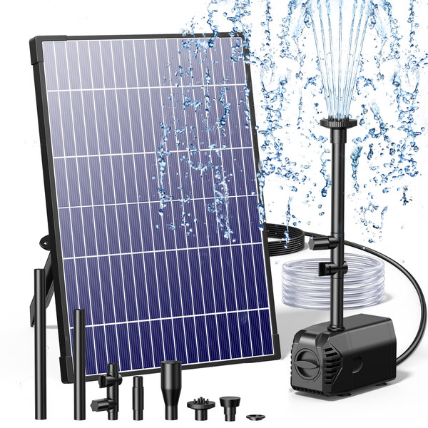 Biling 12W Solar Pond Pump Dry-Run Protection Quiet Fountain Pump Bird Bath