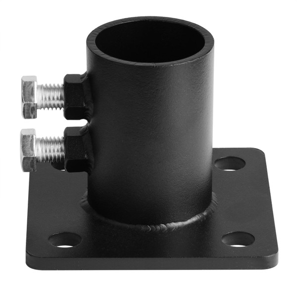 GBGS 2-3/8"Chain Link Fence Post Base,Round Floor Flange,Black,1 Pack