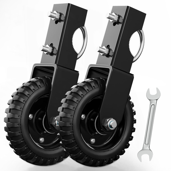 DOZAWA Gate Wheel for Metal Tube Gate, 6" Heavy Duty Casters for Metal Swing Gates 330lbs Capacity, Under Mount Sliding Gate Rollers for Farm Fence - 2 Pack
