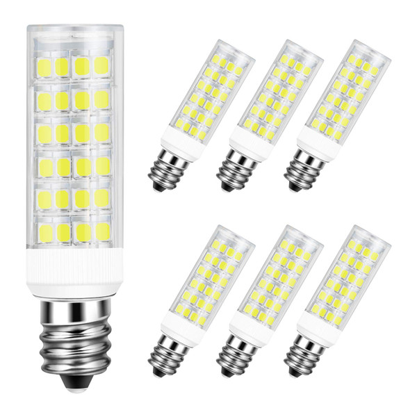 DiCUNO 5W E12 LED Bulbs, 50W Equivalent Daylight White 6000K, 550LM, 6-Pack