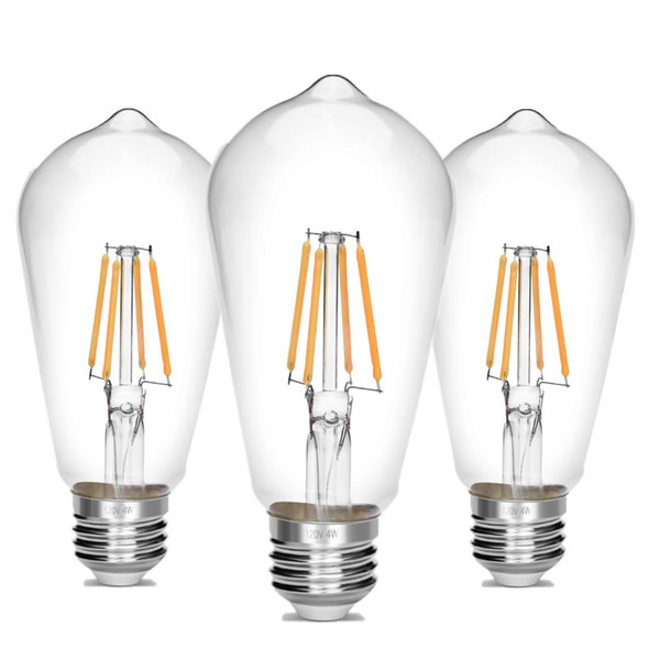 LED Edison Bulb,Antique 40W Vintage Bulb,E26 Non Dimmable Led Bulb 450 Lumens 2700K, Warm White, Pack of 3