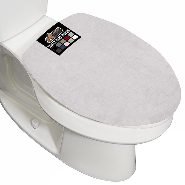 GORILLA GRIP Thick Memory Foam Toilet Lid Seat Cover, 19.5x18.5 Soft Gray