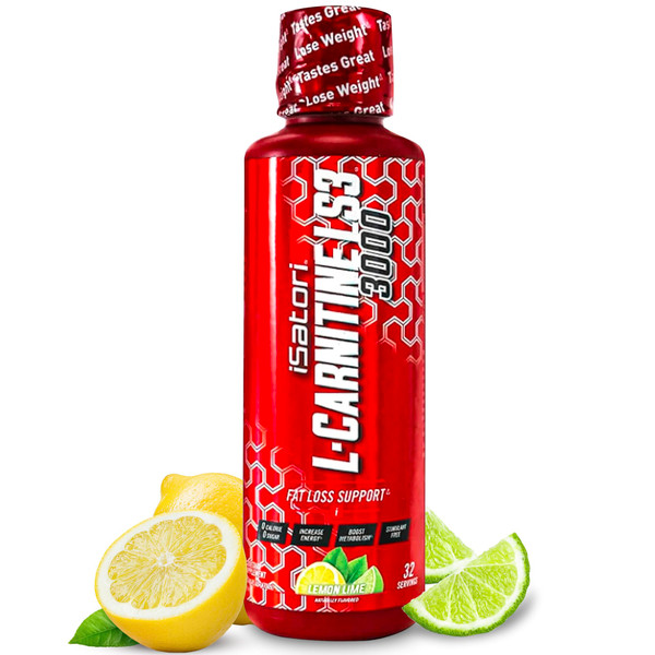 iSatori L-Carnitine LS3 3000 - Boost Energy & Metabolism, Triple-Blend L-Carnitine Liquid Supplement, Low-Calorie, Keto-Friendly, Stimulant, Sugar & Gluten-Free, Lemon Lime Flavor (32 Servings)
