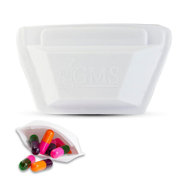Squeezable Pocket Pill Case, Small Travel Pill Organizer by GMS