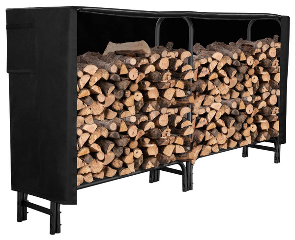 GASPRO 8FT Firewood Rack Outdoor with Waterproof Cover