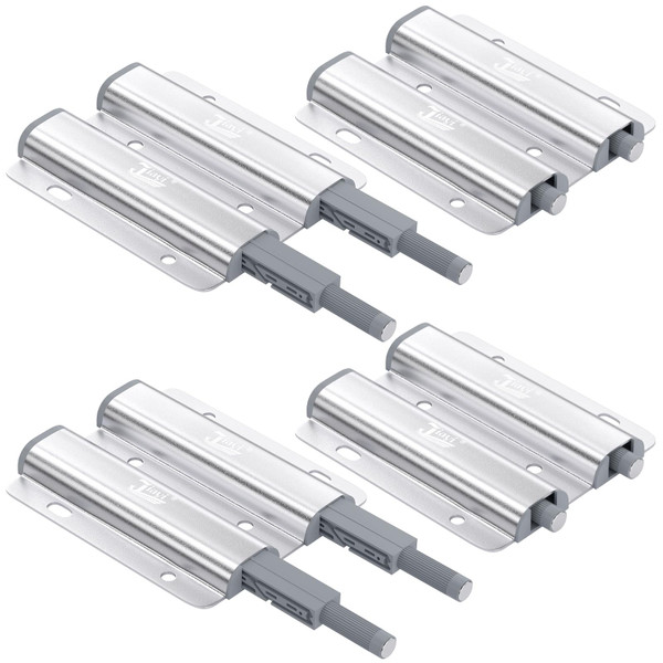 Jiayi Push Catch Metal Heavy Duty 4 Pack Double Push to Open Door Latch Touch Latches Kitchen Door Push Release Latch for Drawer Closure Door Catches Double Push Open Cabinet Hardware