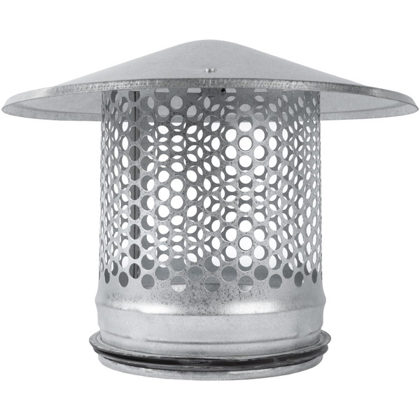 Vent Systems 5" Inch Chimney Cap – Round Galvanized Steel Exhaust Vent Cover with Rubber Gasket – Weather-proof Roof Flue Cap for Fireplace, Furnace, Dryer Vent, Flue Pipe – Outdoor HVAC Ventilation