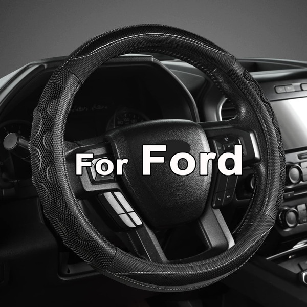 GIANT PANDA Car Steering Wheel Cover for Ford F150 F250 F350 Expedition 15.5-16 inches - Orange