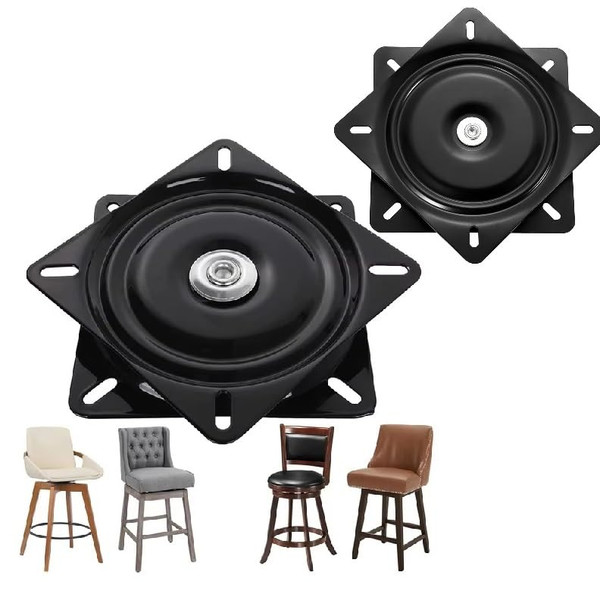 Plutreas Heavy Duty Bar Stool Swivel Replacement for Recliner Chair, Bar Stool Swivel Plate (6 inch 2 Pack)