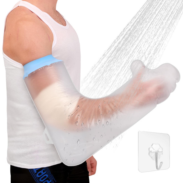 Cast Covers for Shower Arm, Waterproof Cast Cover, Extra - Large for Adult, Reusable Sleeve, Wound Care Supplies for PICC, Bandage, Keeps Arm Dry During Shower and Swimming, After Surgery Gifts