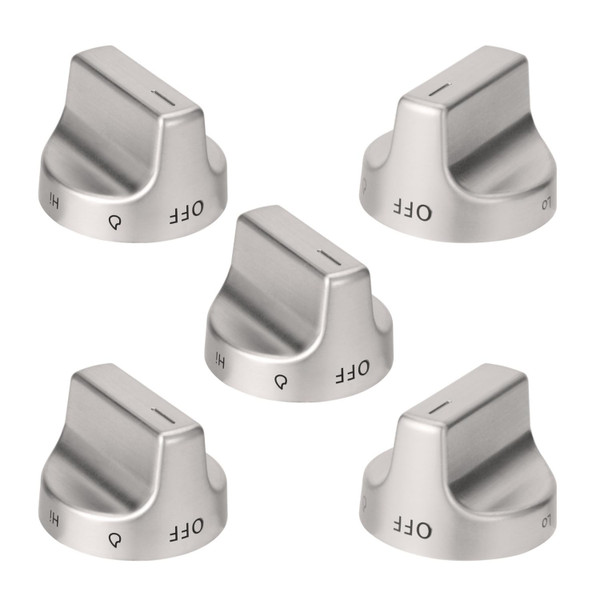 Fit for Gas Range Burner Control Knobs (5-Pack) - OEM Upgraded D-Shaped Stainless Steel Control Knobs W11159630/W11023139 - Fits Models 4813782, AP6284486, PS12347845 & More (5)