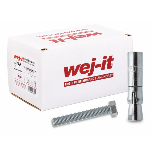 Wej-It PD58 Drop-in Anchor 5/8"-11 x 3-13/16", Pack of 5