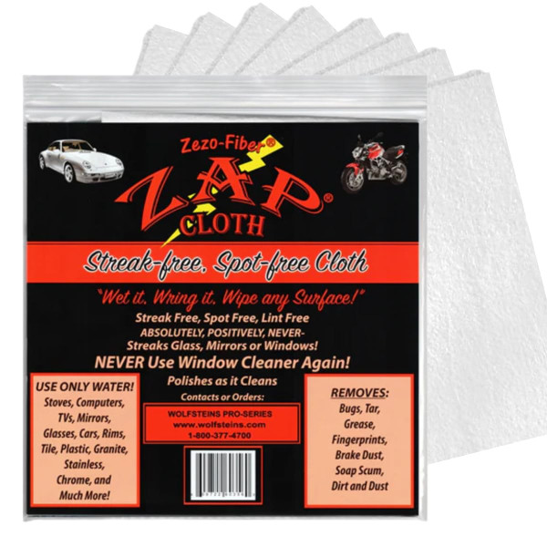 Zezo-Fiber - Streak Free, Spot Free - Polishes as it Cleans- 8 Cloths by Kaywos Cloth