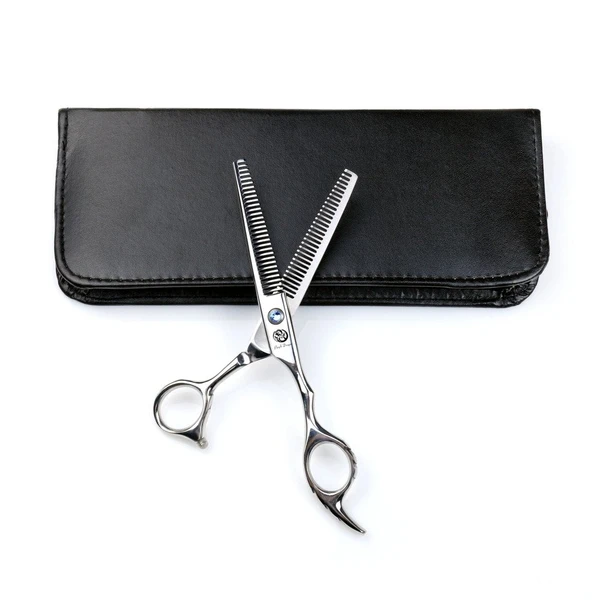 Purple Dragon Professional 6.0 inch Double teeth Barber Hair Thinning Scissor/Shear Set- Perfect for Hair Stylist or Home Use