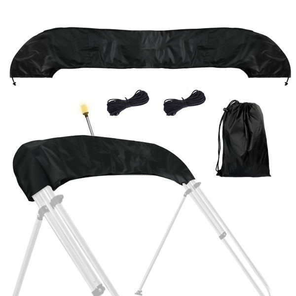 HWEIUA Bimini Top Storage Boot 91"-96" Width, 600D Heavy-Duty Waterproof UV Protection Pontoon Bimini Boot Cover Replacement Suited for Standard 3-4 Bows Bimini Tops