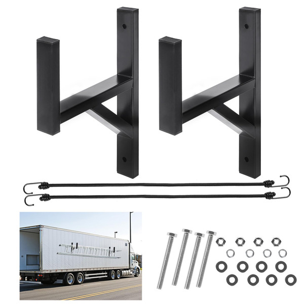 2 Racks Trailer Ladder Rack, Heavy Duty Steel Ladder Side Wall Mount