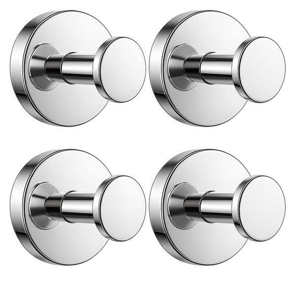 BKV Suction Cup Hooks for Shower,Chrome,4 Pack