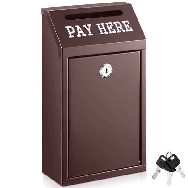 Yaocom Metal Money Cash Box,Brown,10.2 X 5.7 X 2.8 Inch