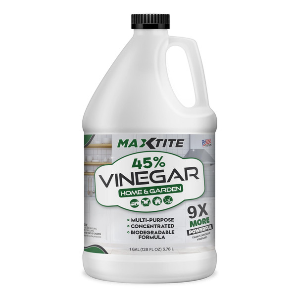 MAXTITE 45% Vinegar - Ultra-Strength Concentrate for Home & Garden Cleaning (1 Gallon Bottle)