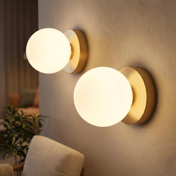 Battery Operated Wall Sconce, Dimmable Wireless Gold Wall Lamp with 5200mAh Rechargeable Battery, Portables Cordless Wall Light Fixtures for Painting Living Room Bedroom Bathroom Hallway Decor