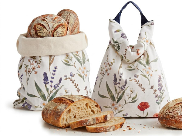 2 Pack Zipper Linen Cotton Beeswax Bread Bags for Sourdough XL, to Keep Bread and Food Fresh, All Natural Materials, Reusable Homemade Bread Storage, Freezer Safe, Baking Gift