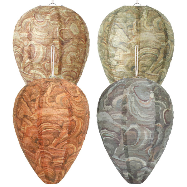 DECYOOL 4 Pack 4 Colors Fake Wasp Nest Decoy for Yellow Jackets and Wasps