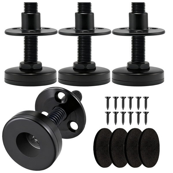 Heavy Duty Leveling Feet 4 Pack-1320 lbs Capacity, 3/8"-16 Thread Adjustable Furniture Levelers with 1" Height Adjustment, Furniture Feet for Table, Cabinet, Workbench, Appliance Stabilization