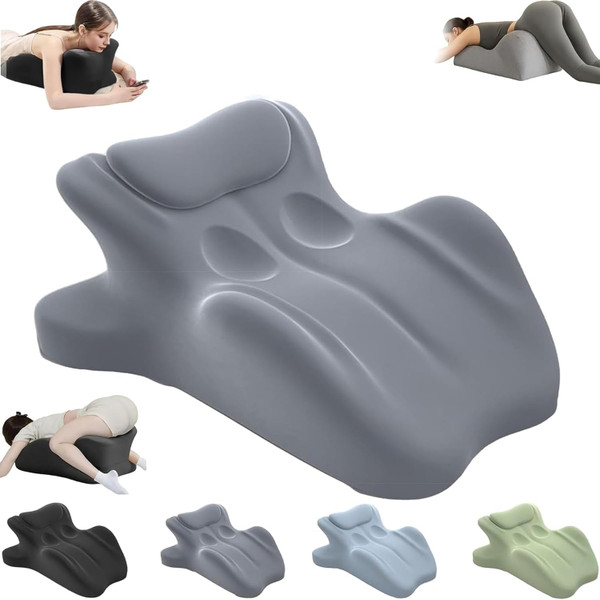 RSN Chiro Monk Couples Pillow, Sweet Spot Pillow, Moodie Intimacy Pillows, 27° Angle Perfect Position Ergonomic Memory Foam Contoured Support Pillow (Gray, OneSize)