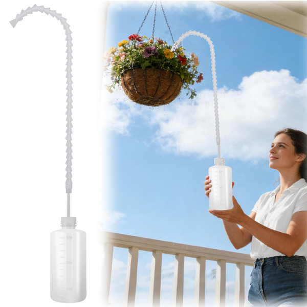 Squeeze Bottle for Hanging Plants - 16.9oz (500ml), 19.6" Long Nozzle
