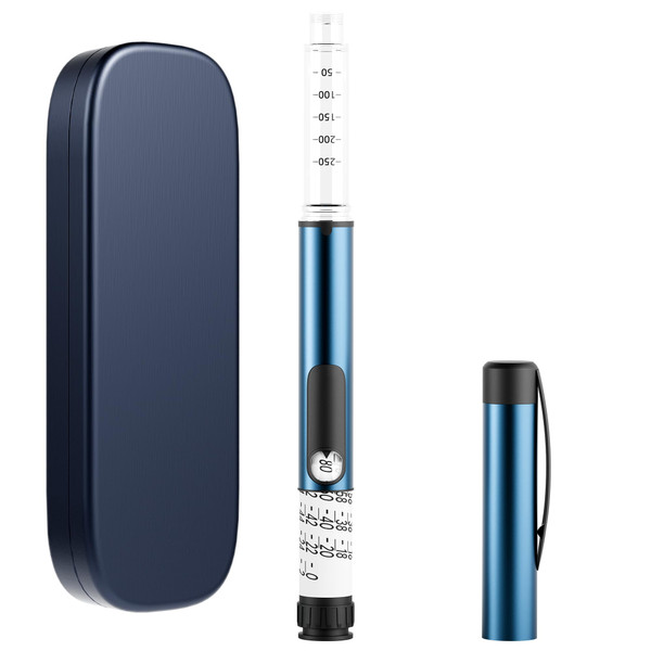 80 Unit Reusable Peptide Pen Injector Device with Protect Case, Injection Pen with Adjustable Dose Dial Compatible, Clear Scale Design