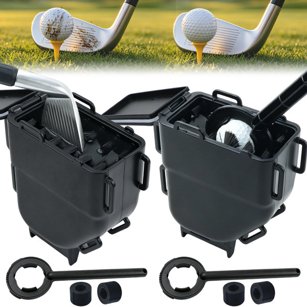 Golf Ball Washer Club Head Cleaner Kit, 2-in-1 Portable Golf Cleaning Tool